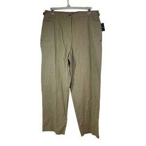 Sag Harbor Sport Survivor Khaki Cotton Pants Womens‎ XL S33753 Straight Leg NEW